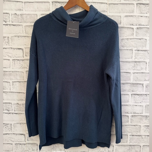 NWT! Women’s Devotion by Cyrus deep teal textured turtleneck sweater XS - Picture 1 of 5